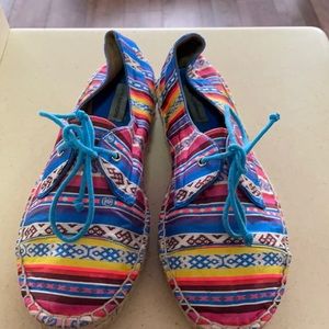 Tabitha Simmons Striped woven silk espadrilles.
